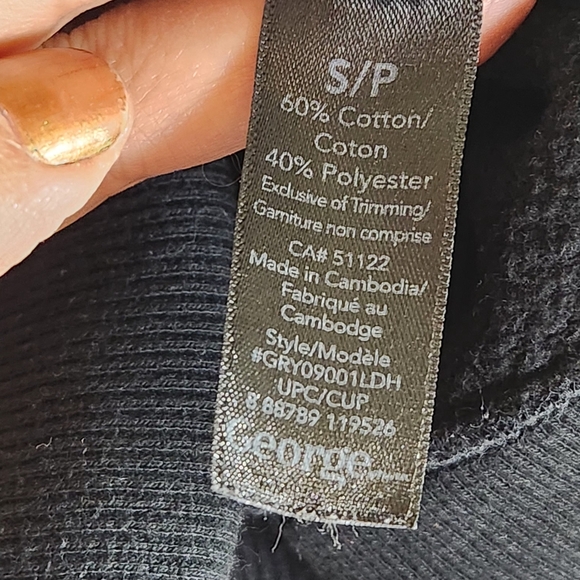 George Womens Small To Large Dark Zip-Up Hoodie - Picture 4 of 4